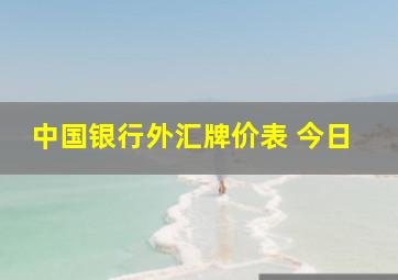 中国银行外汇牌价表 今日